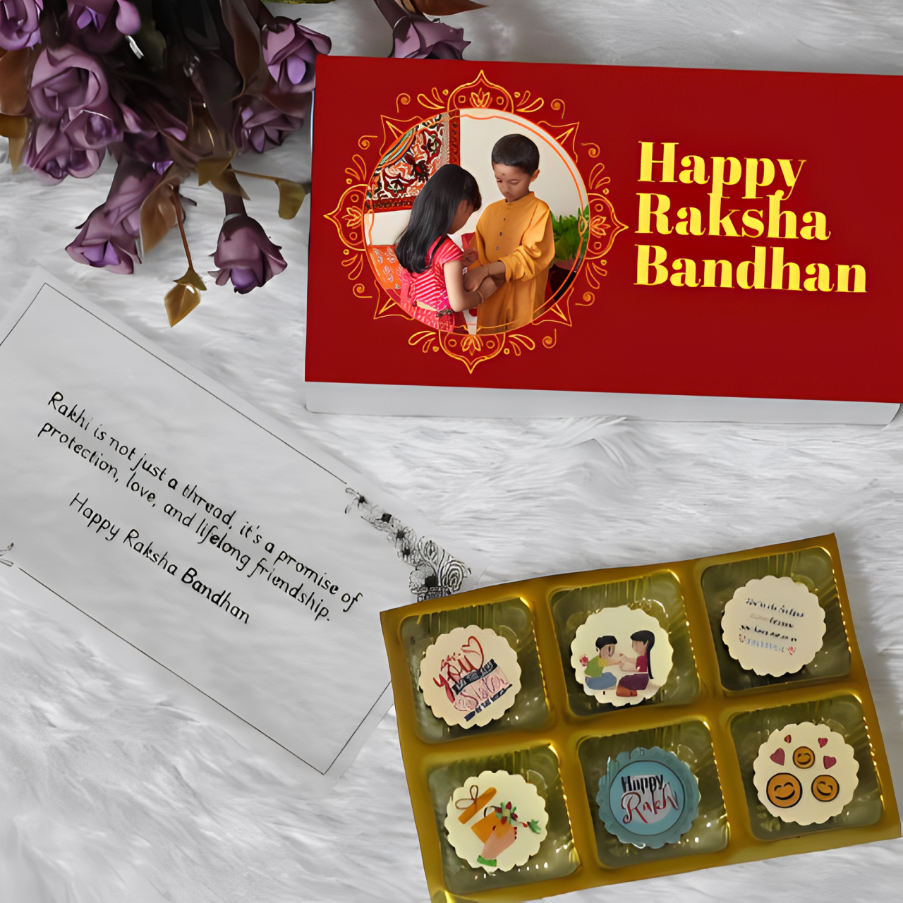 Sibling Love Box - Elegant chocolates featuring your special memory