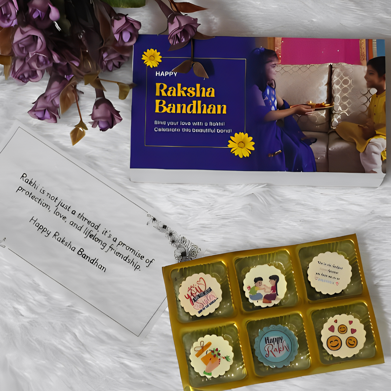 Sweet Rakhi Memories - Elegant  chocolates featuring your special memory