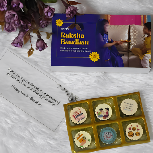 Sweet Rakhi Memories - Elegant  chocolates featuring your special memory